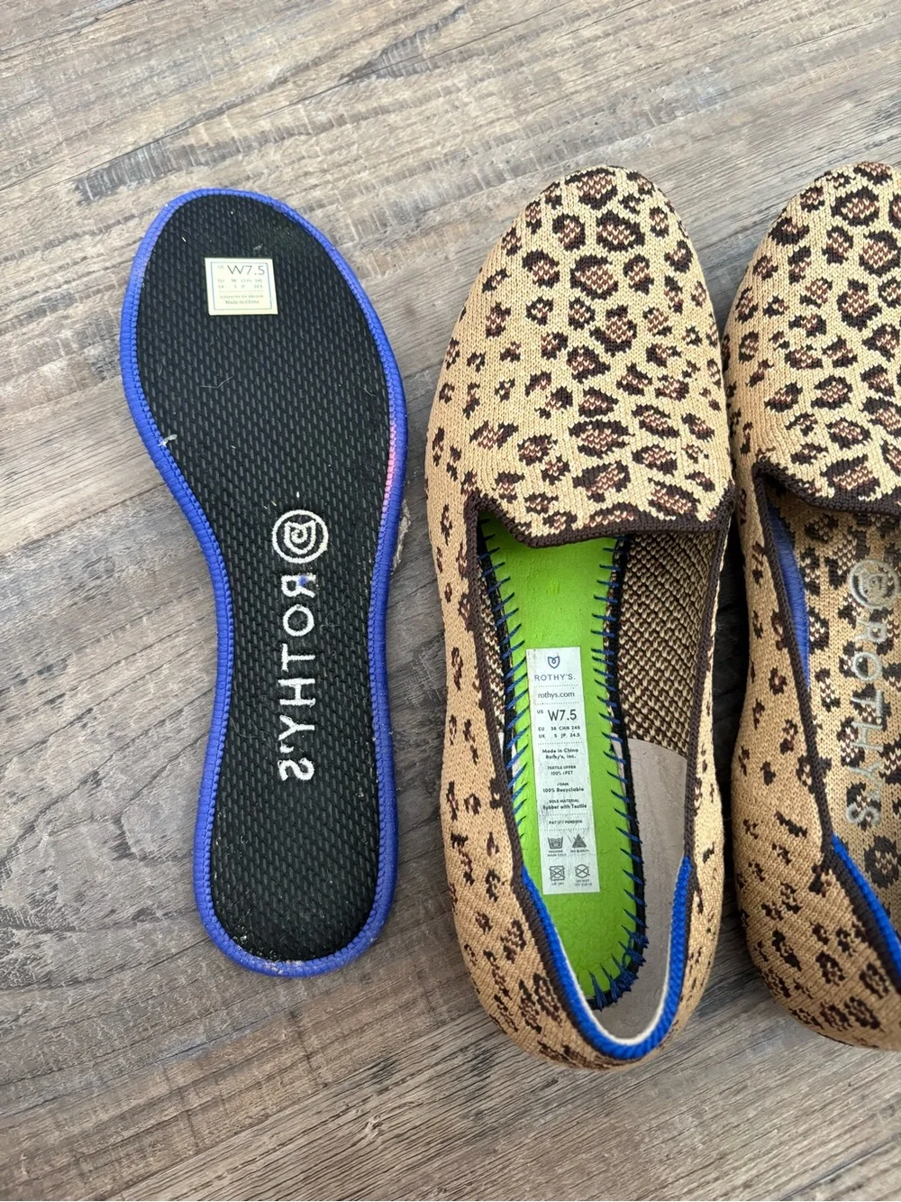 Rothy's The Loafer Leopard Cheetah Print Shoes Size 7.5